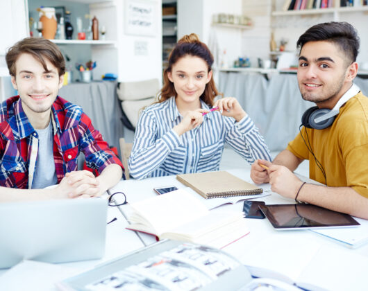 Students of economic studying together